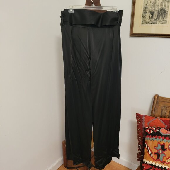 NWT Black Satin Palazzo/Wide Leg Dressy Pants Size 14 Ann Taylor - Picture 5 of 6